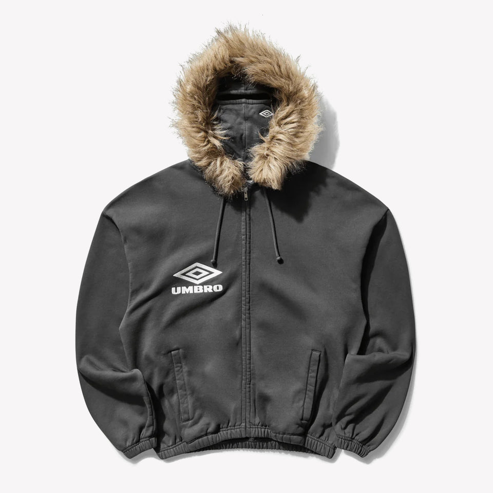 Fur Masked Hoodie Grey