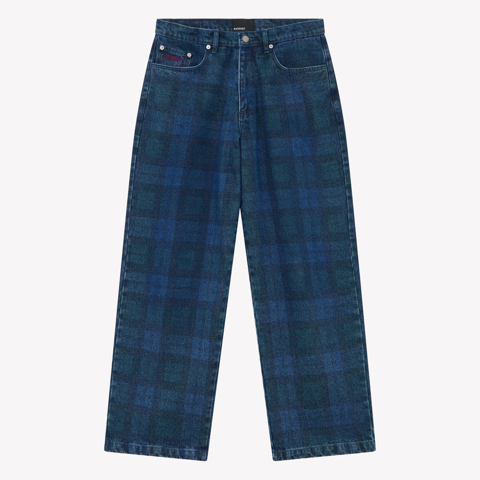 Allover Print Baggy Denim Pants