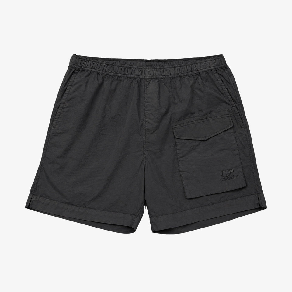 Garment Dyed Flatt Nylon Boxer Black