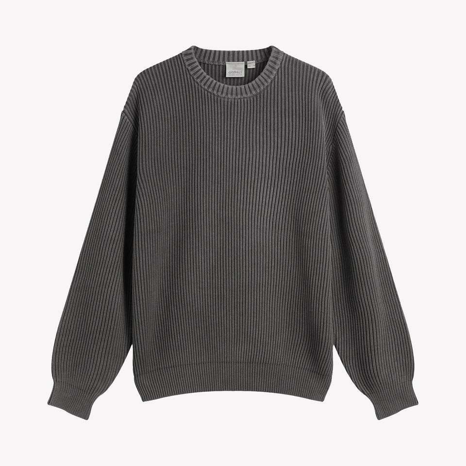 Cotton Knit Sweater Grey