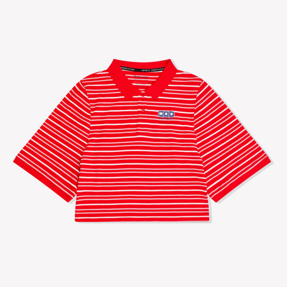 S/S Shrunken Polo Red-White Stripe