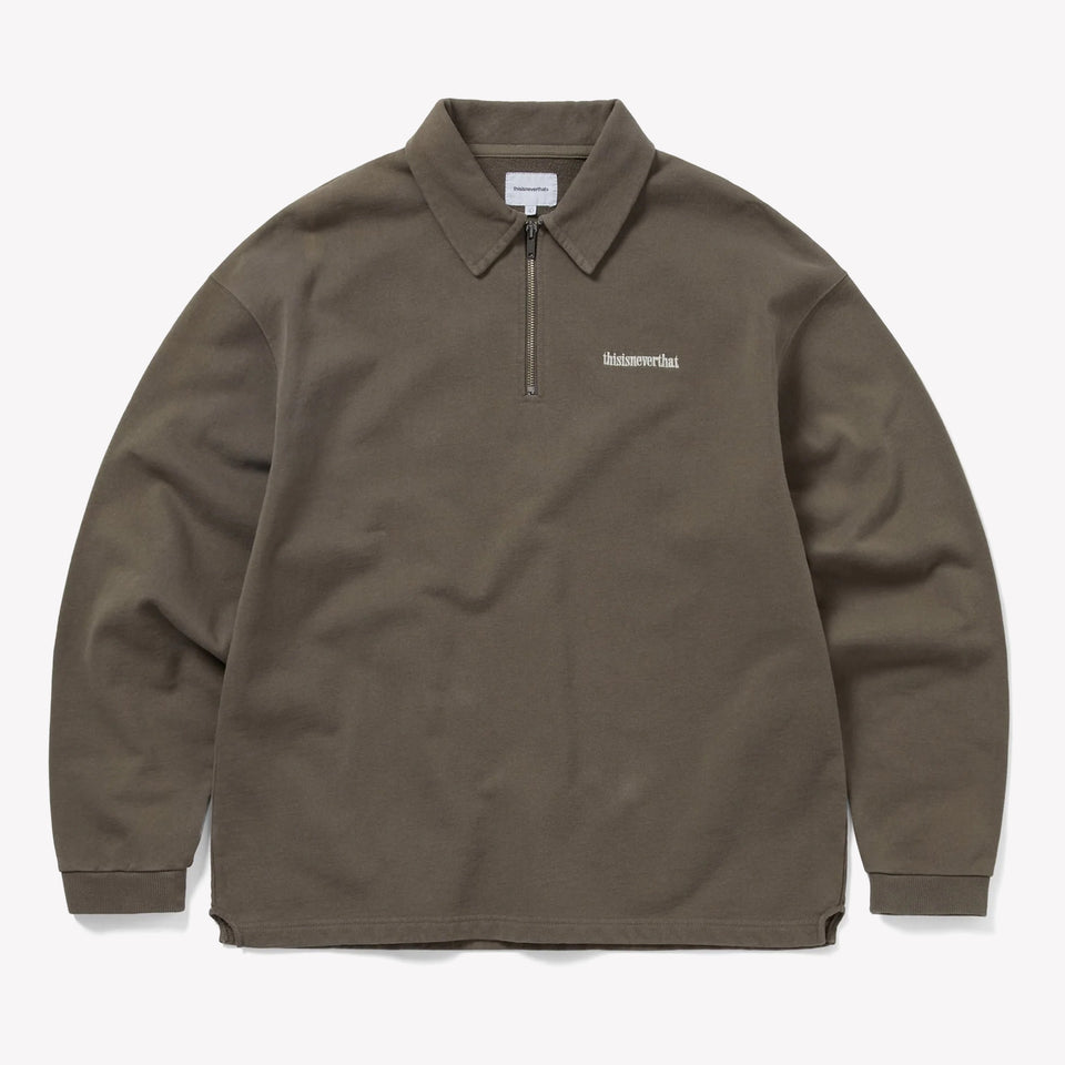 Half Zip Polo Sweatshirt Dark Mocha