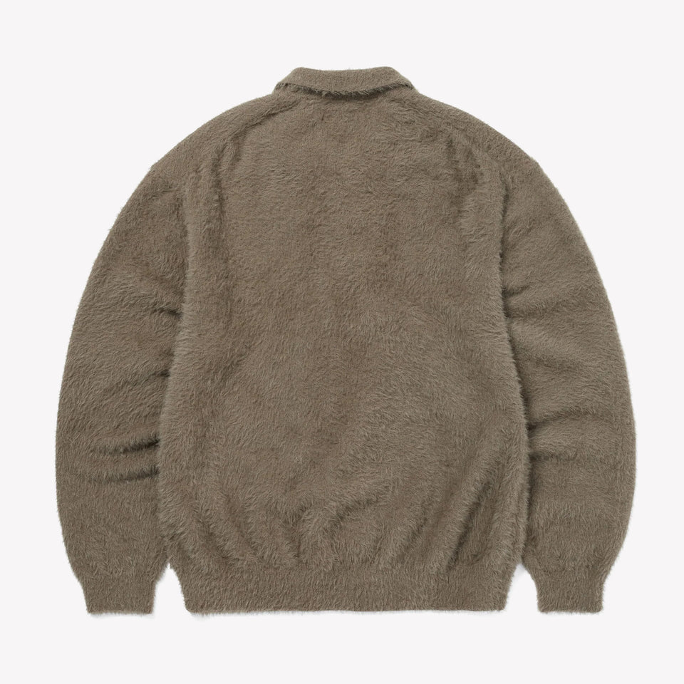SCT-Logo Shaggy Knit Polo Mud