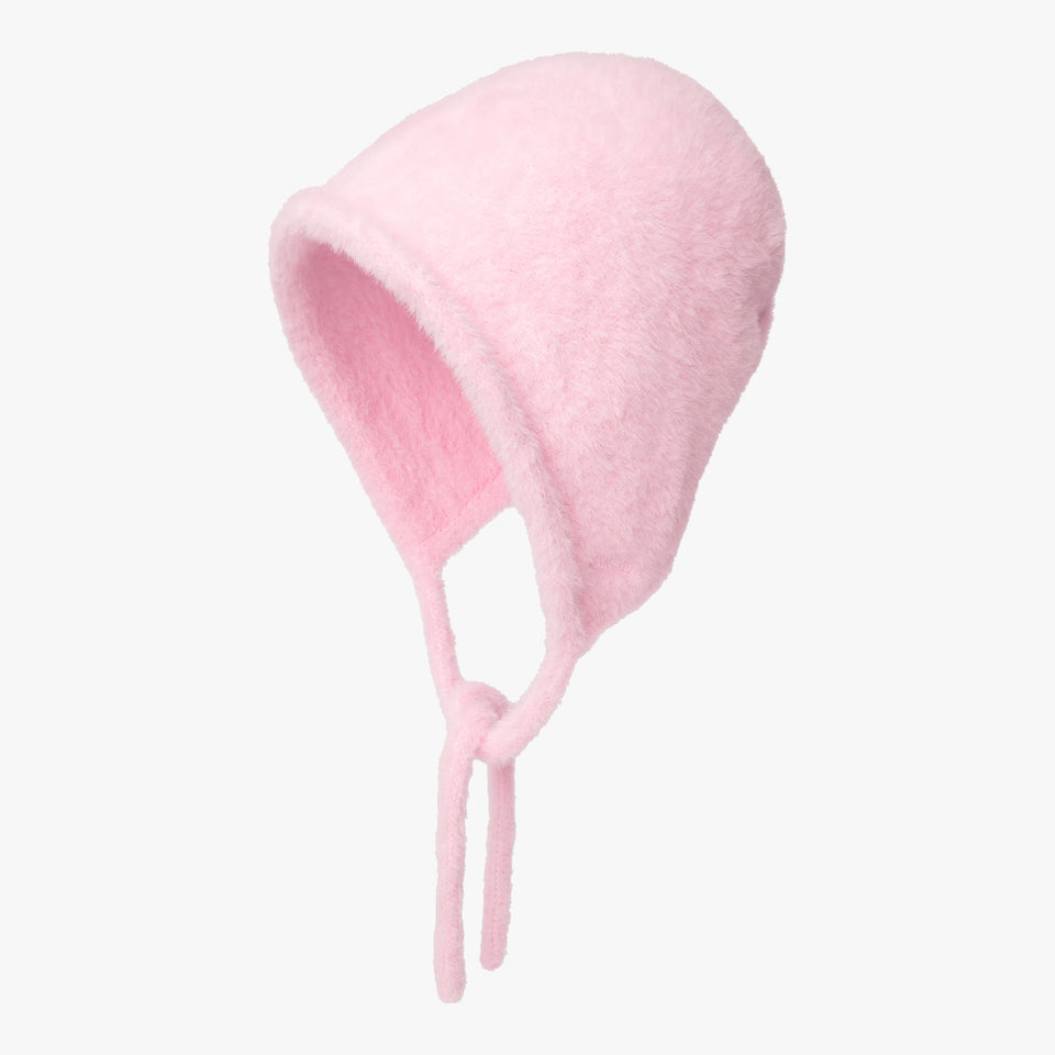 Faux Fur Knit Bonnet Pink