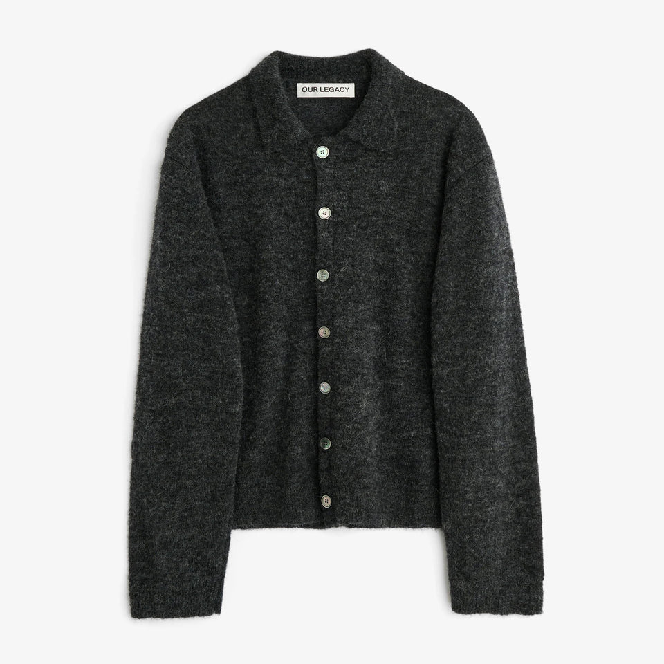 Evening Polo Charcoal Melange Fuzzy Alpaca