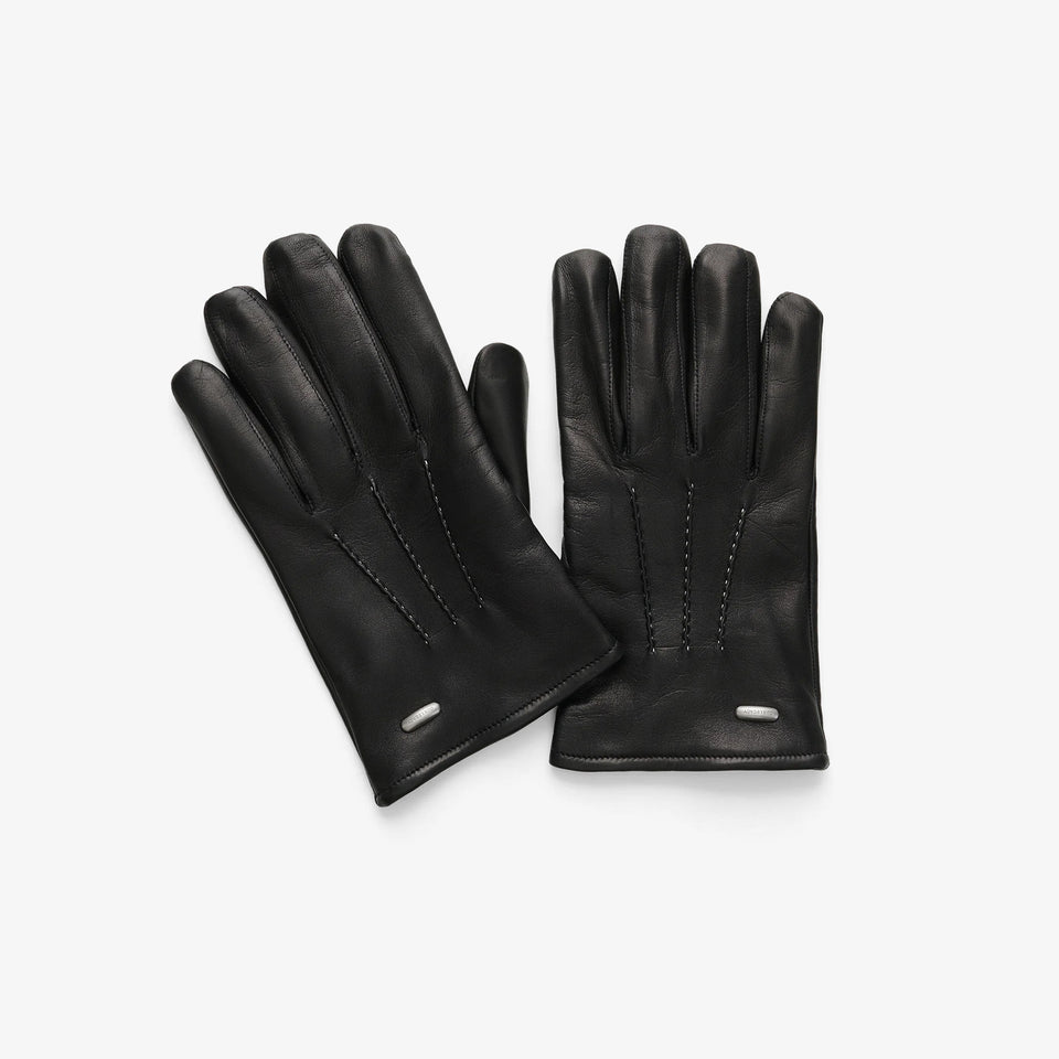 HIS Gloves Black Leather
