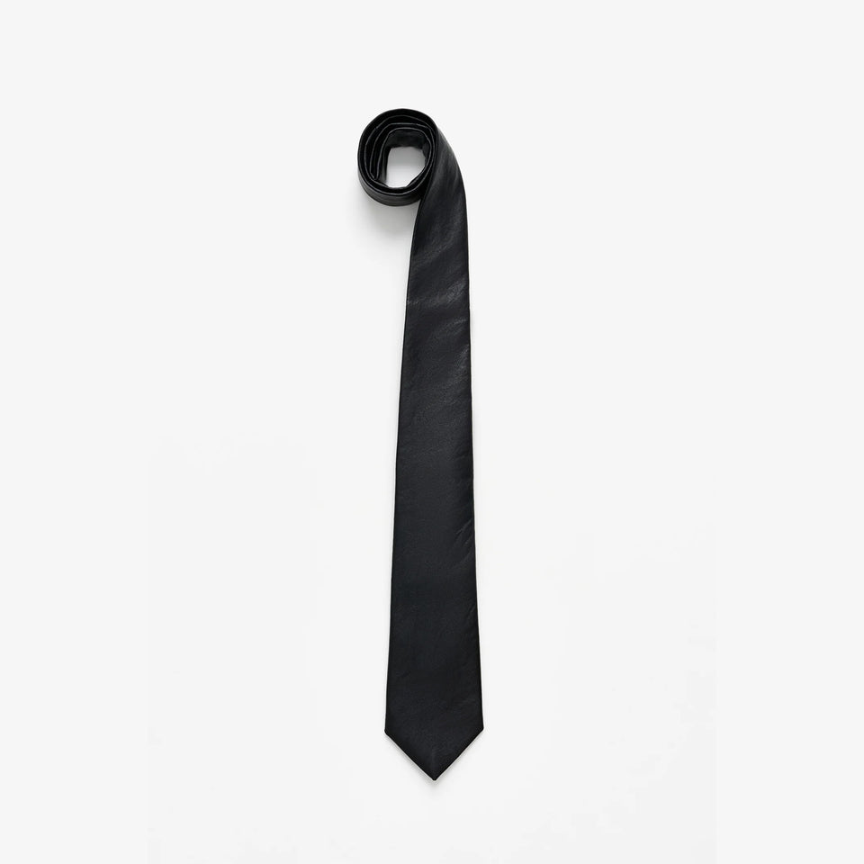Tie Black Real Fake Leather