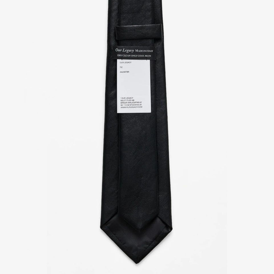 Tie Black Real Fake Leather