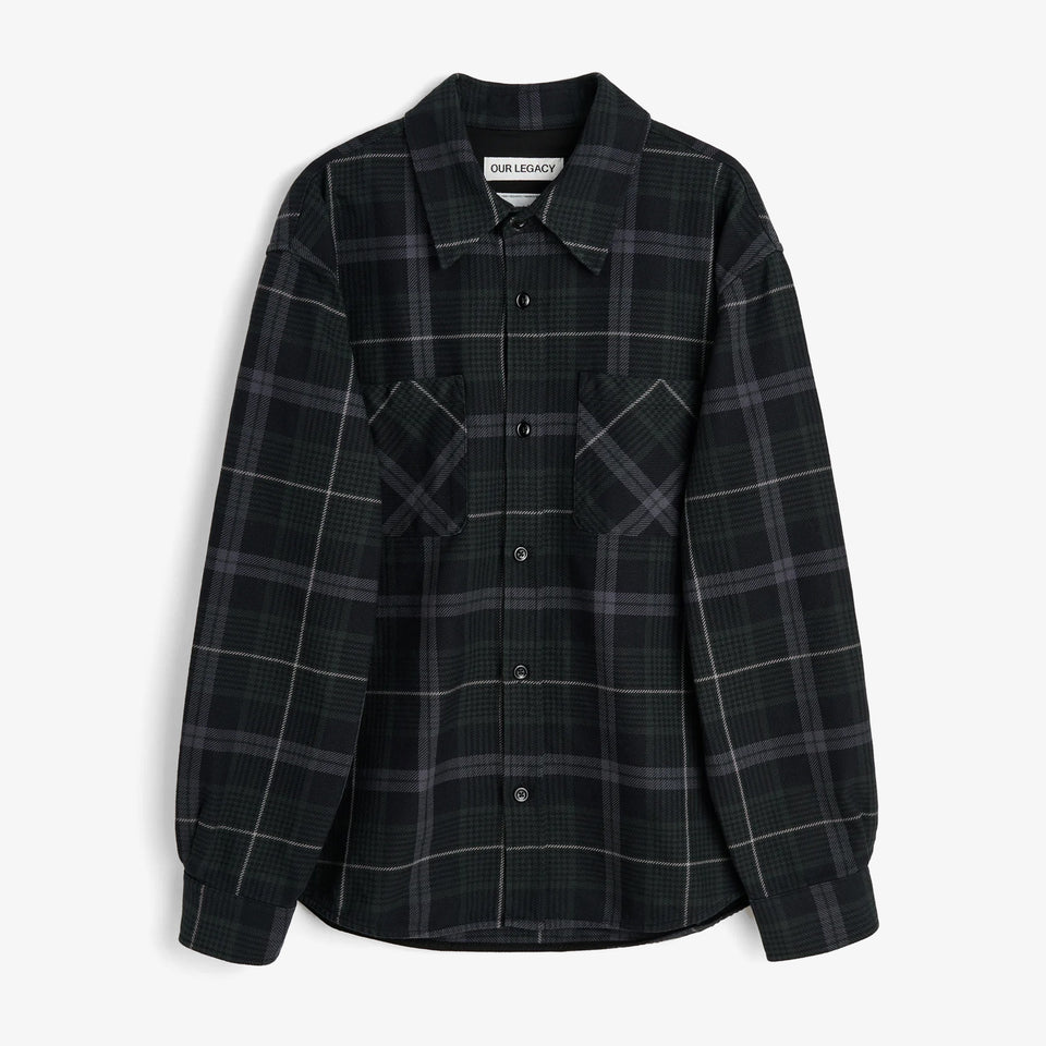 Whoppin Shirt Raven Check Ranch Cotton