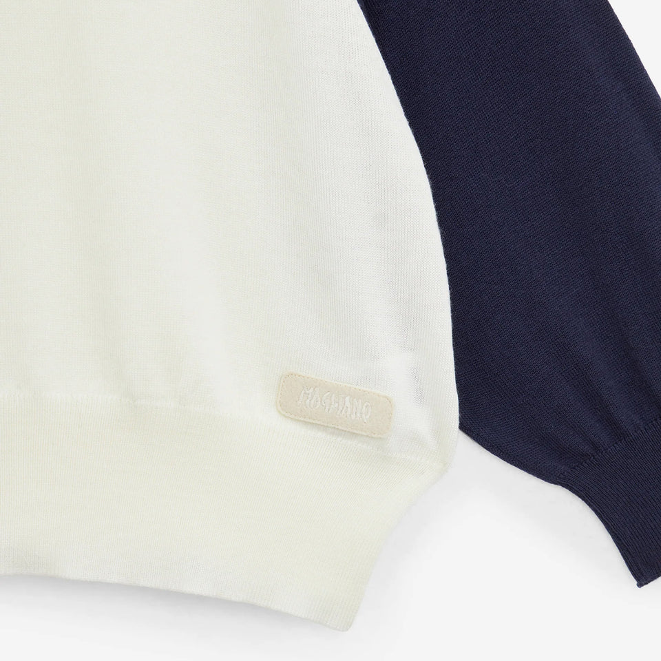 Baseball Crop Knitted Tee Blue