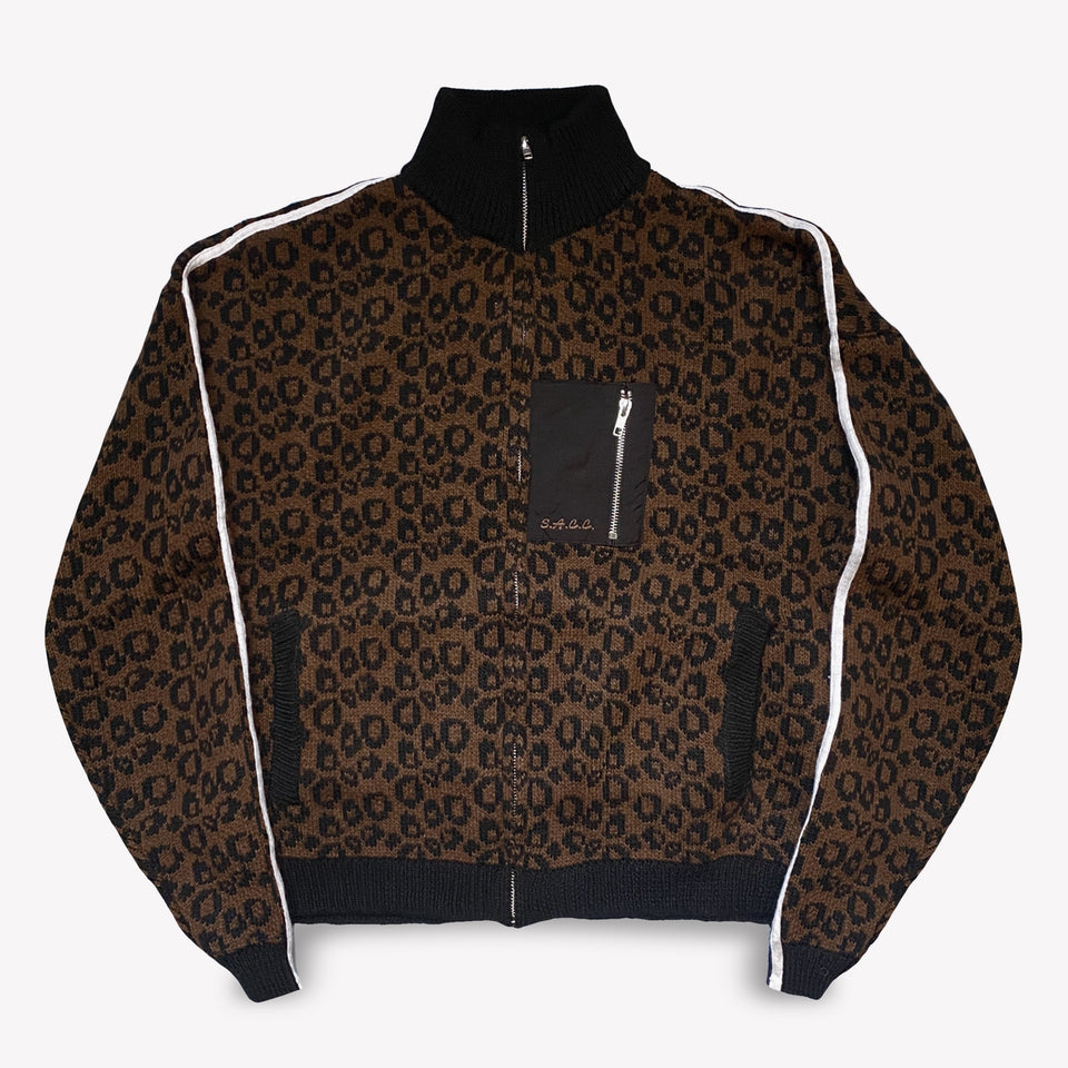 Knitted Leopard Tracktop