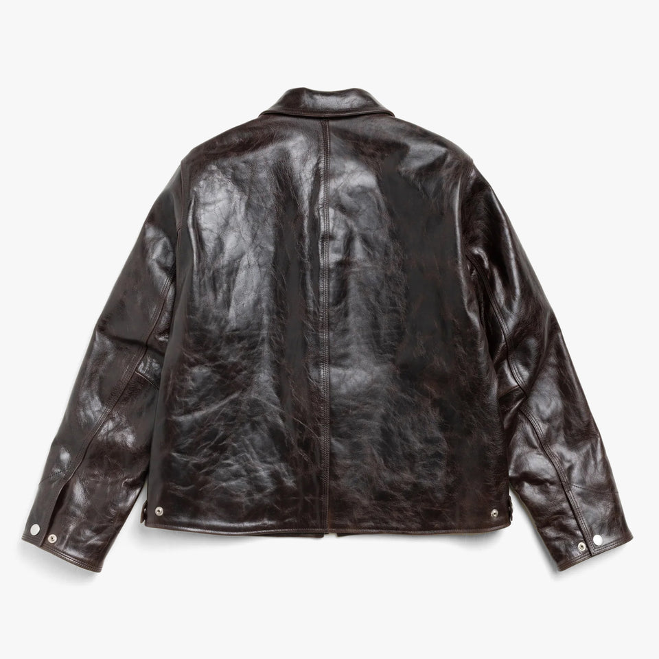 Garage Leather Jacket Dark Brown