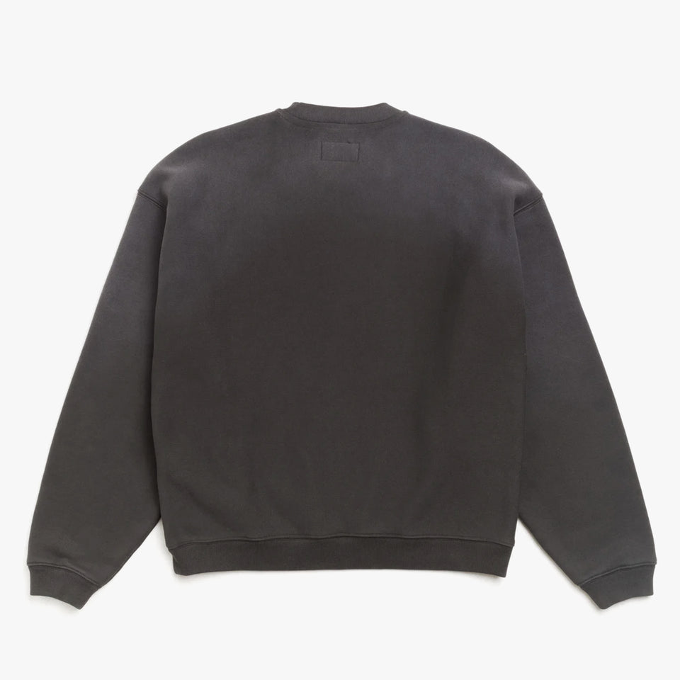 Sun Faded Oversized Crew Black