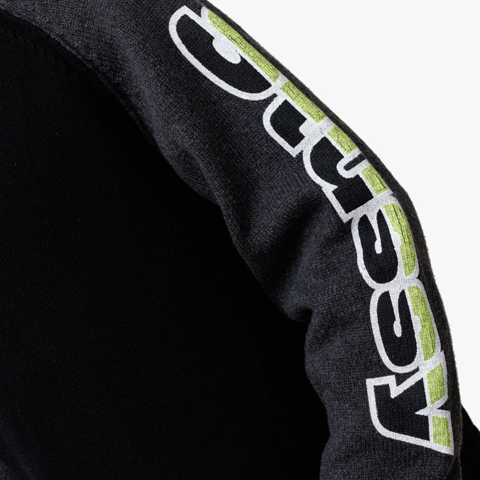 Two Tone Raglan Sweater Knit Black