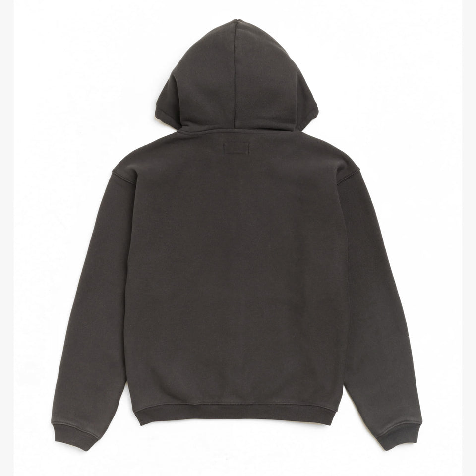 Varsity Zip Hood Washed Black