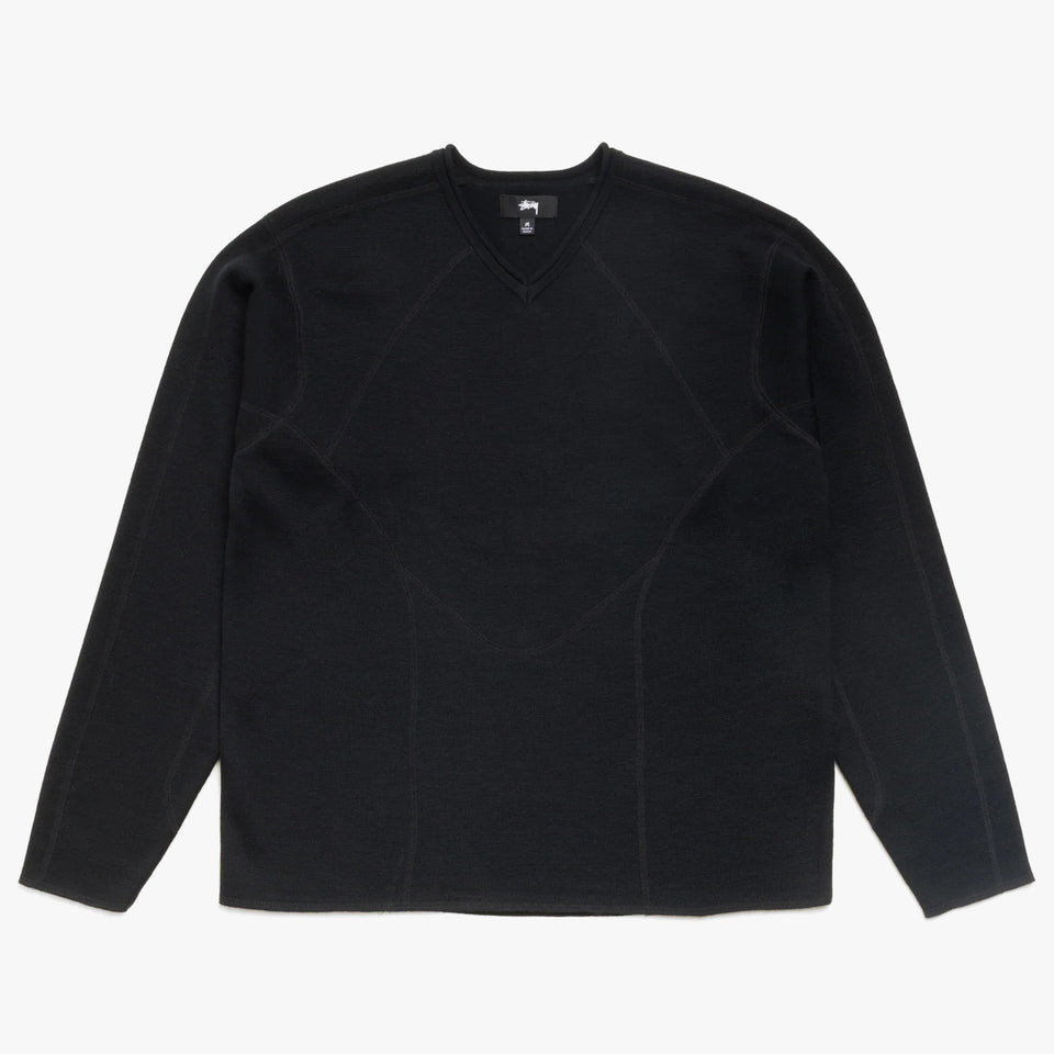 Wave Knit Sweater Black