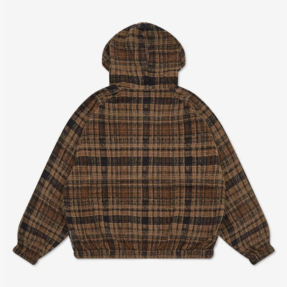 Heavy Check Zip Hoodie Brown