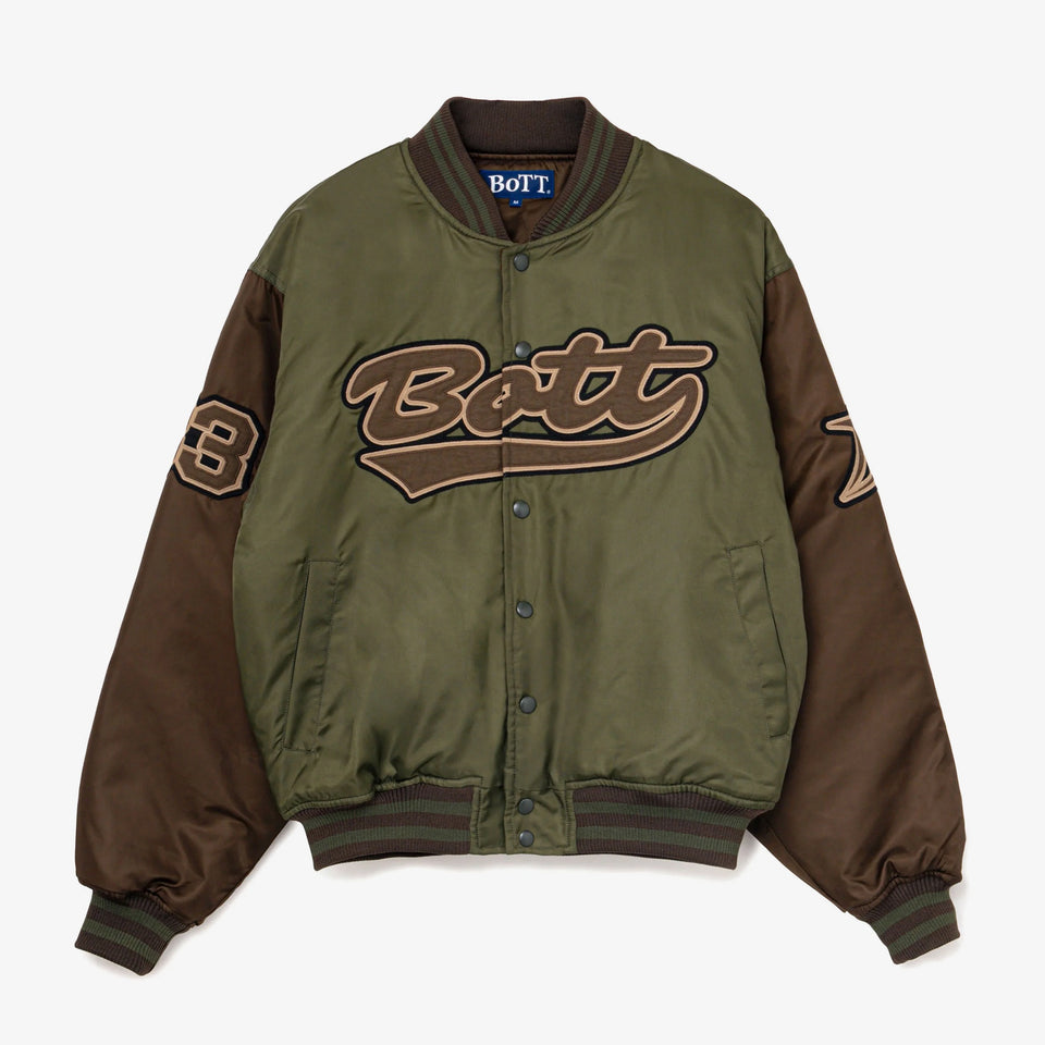 Nylon Varsity Jacket Olive
