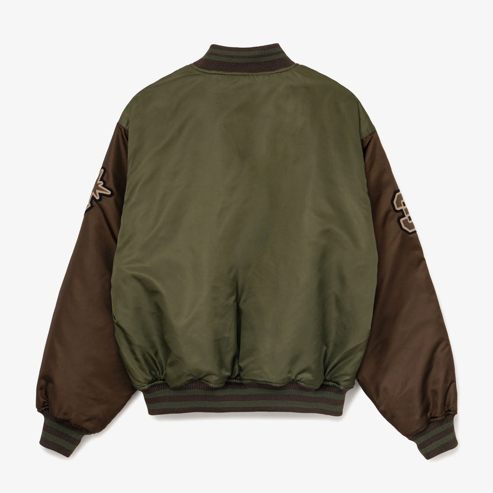 Nylon Varsity Jacket Olive
