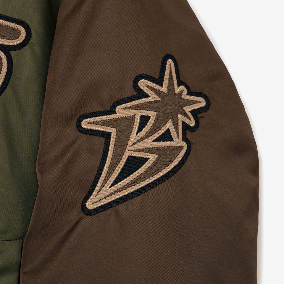 Nylon Varsity Jacket Olive