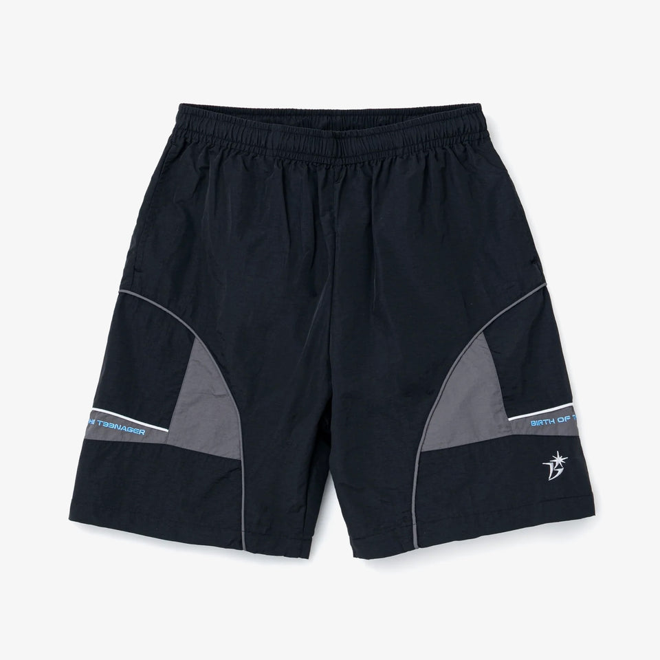 Paneled Track Shorts Black