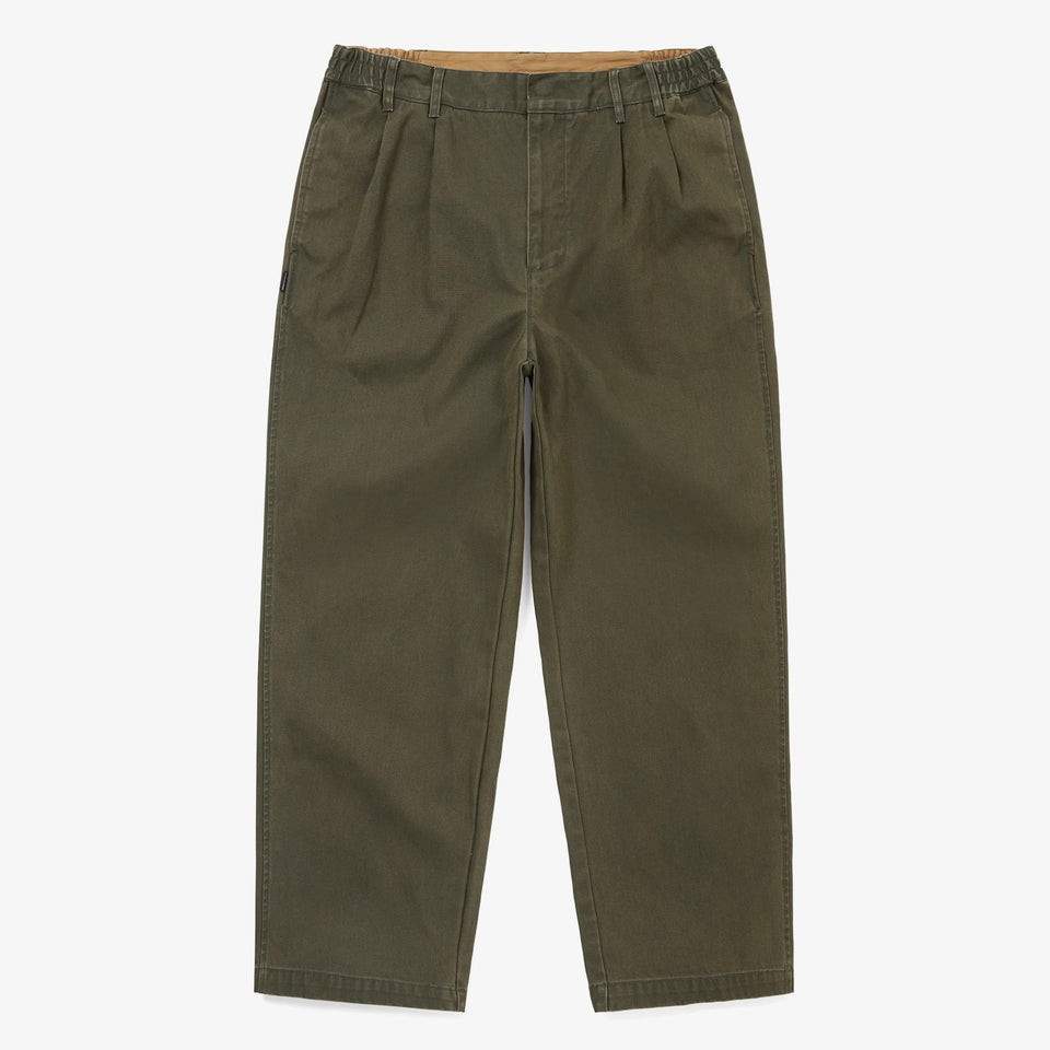 Double Pleated Wide Pant Olive