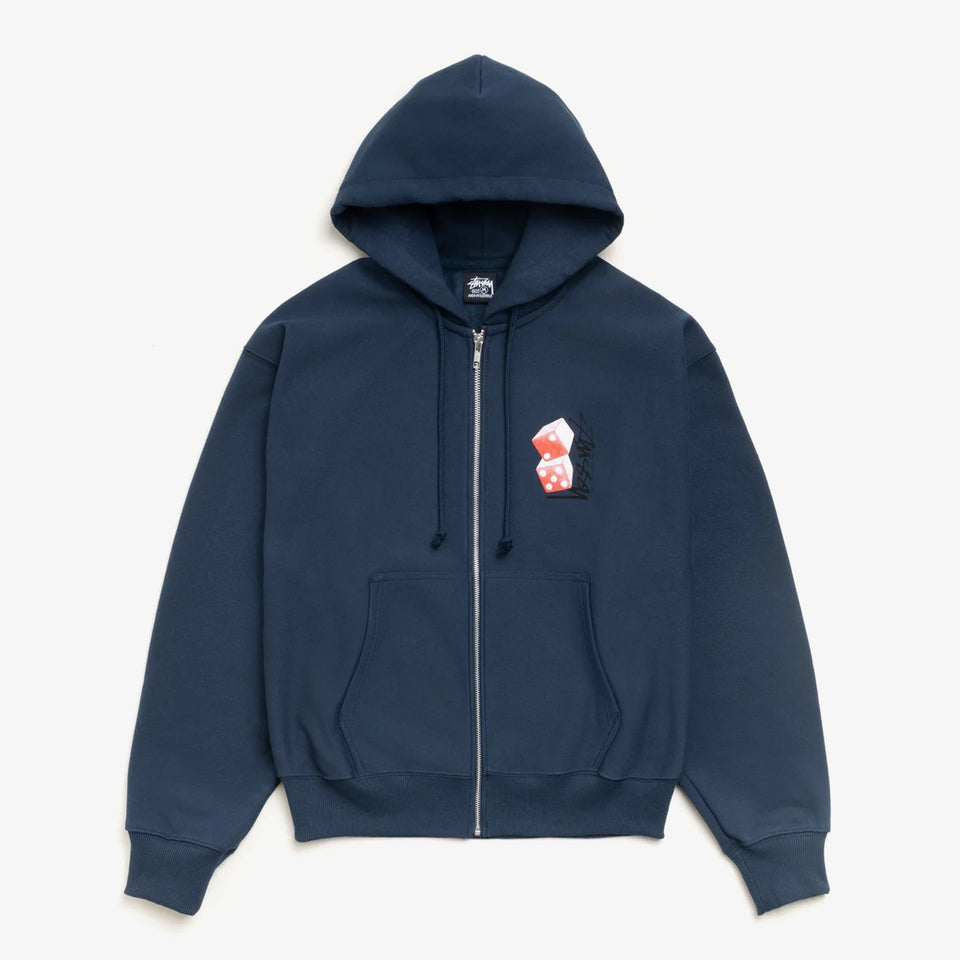 Tall Dice Zip Hood Navy