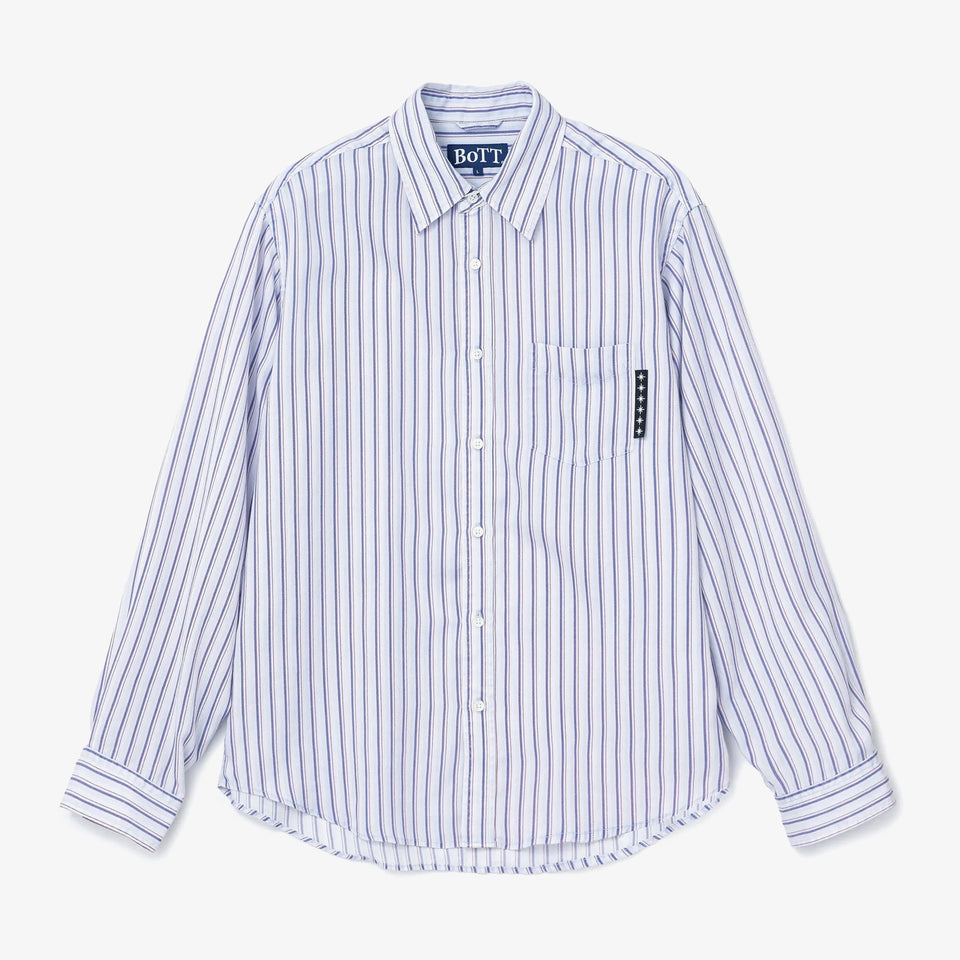Printed Striped Shirt Blue