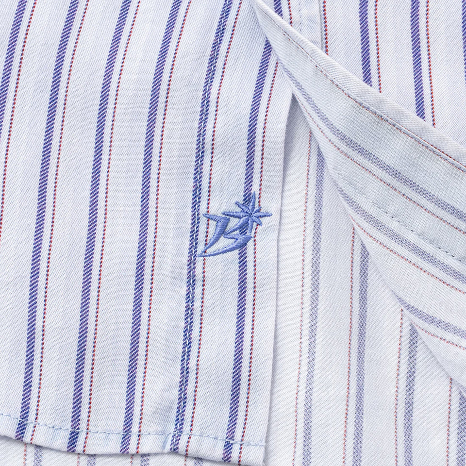 Printed Striped Shirt Blue