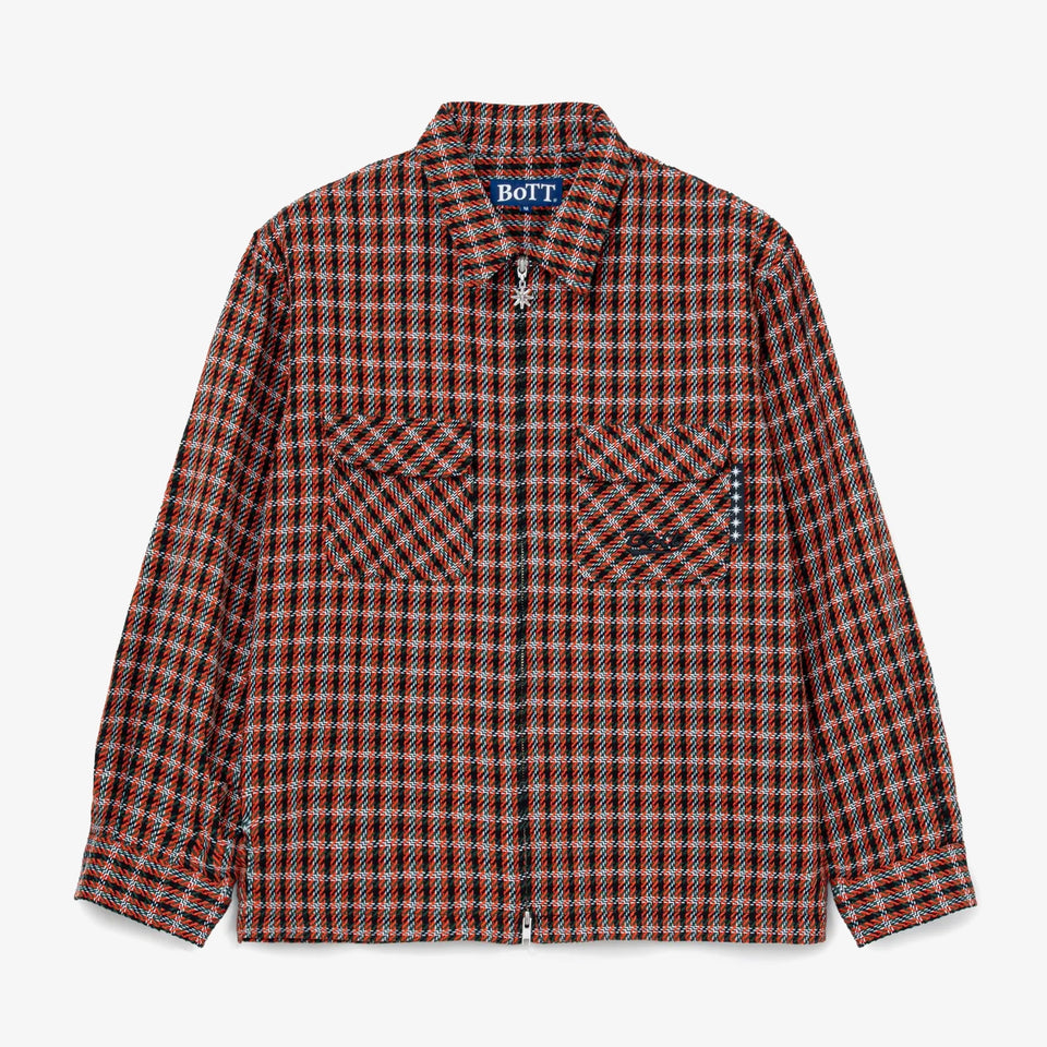 Zip-up Flannel Shirt