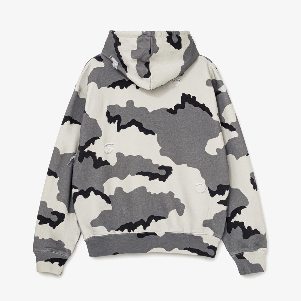 Henley-neck Camo Hoodie