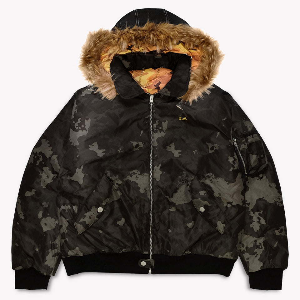 Camo Nylon Bomber Jacket