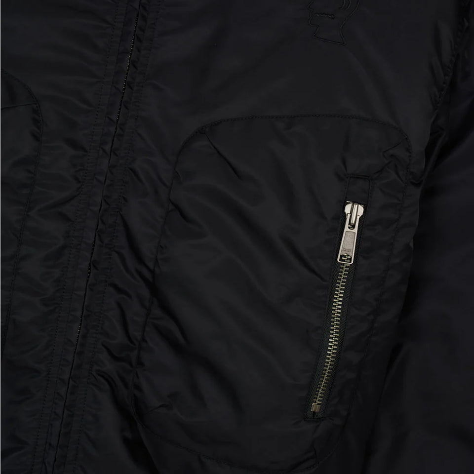 Embroidered 3D Flight jacket Black