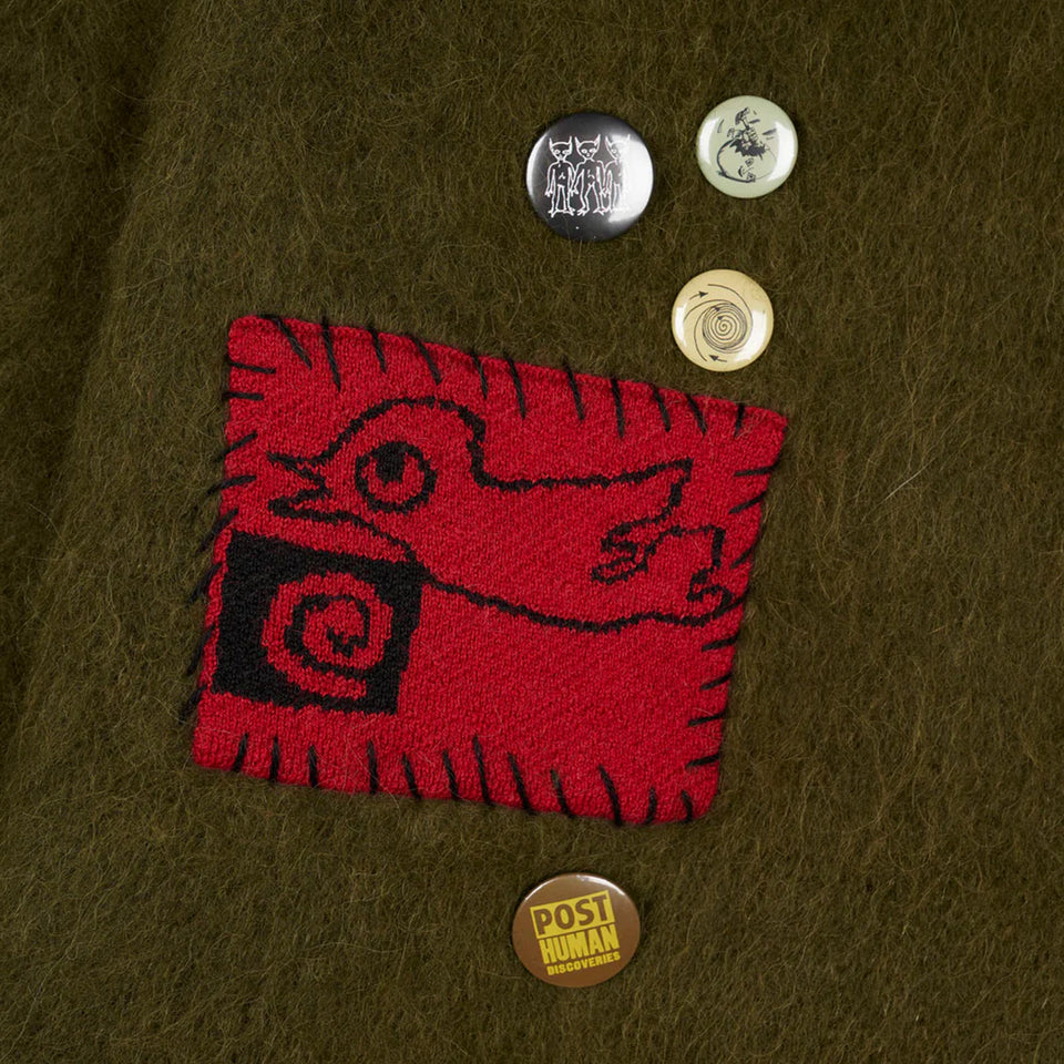 Future Vision Boxy Knit Sweater Olive