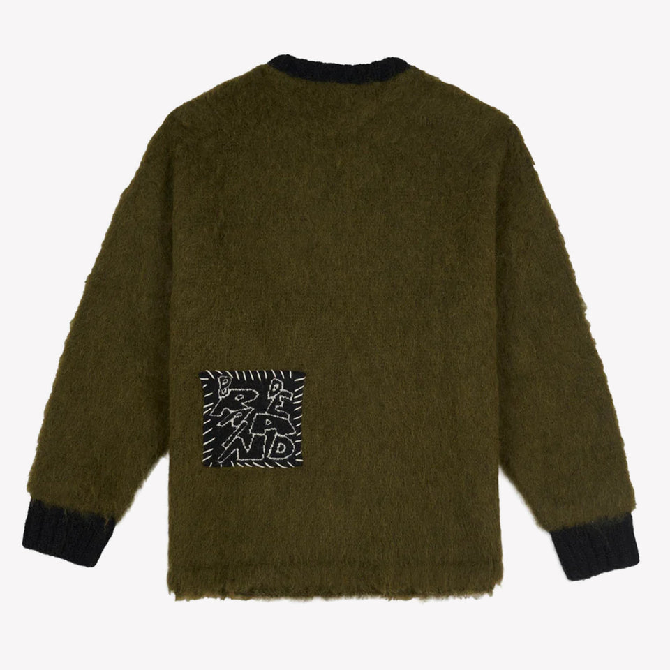 Future Vision Boxy Knit Sweater Olive