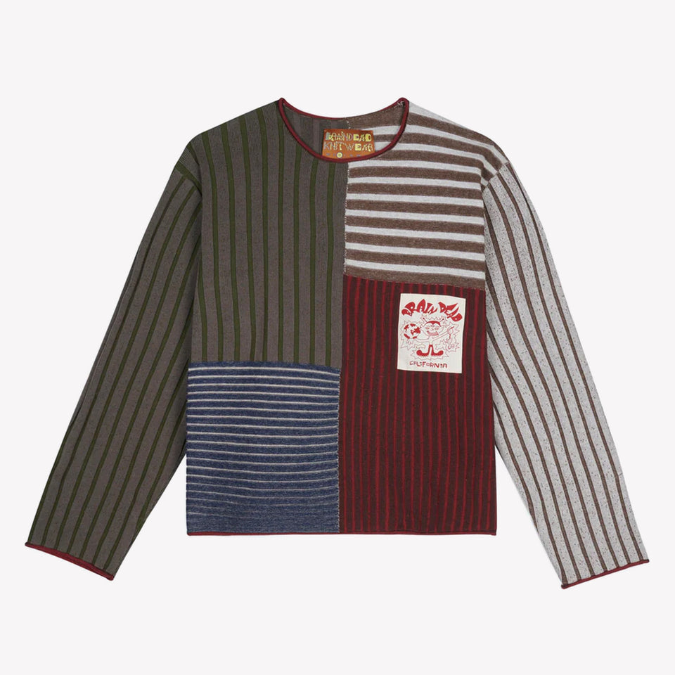 Mixed Stripe Boxy Knit Sweater