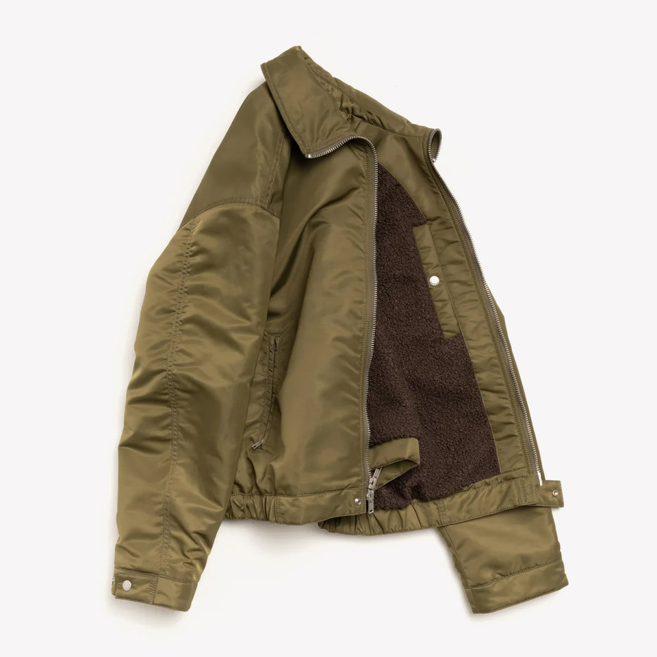 Pile Line Zip Jacket Olive