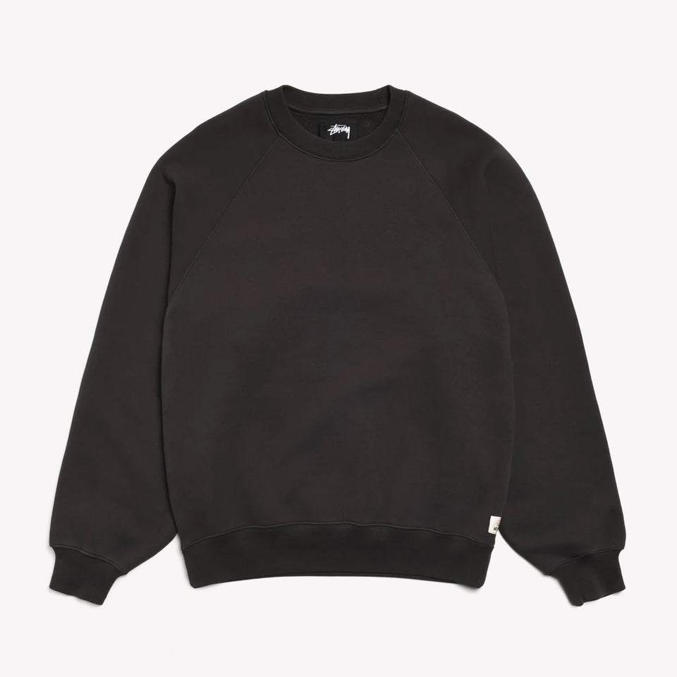 Fleece Raglan Crew Washed Black