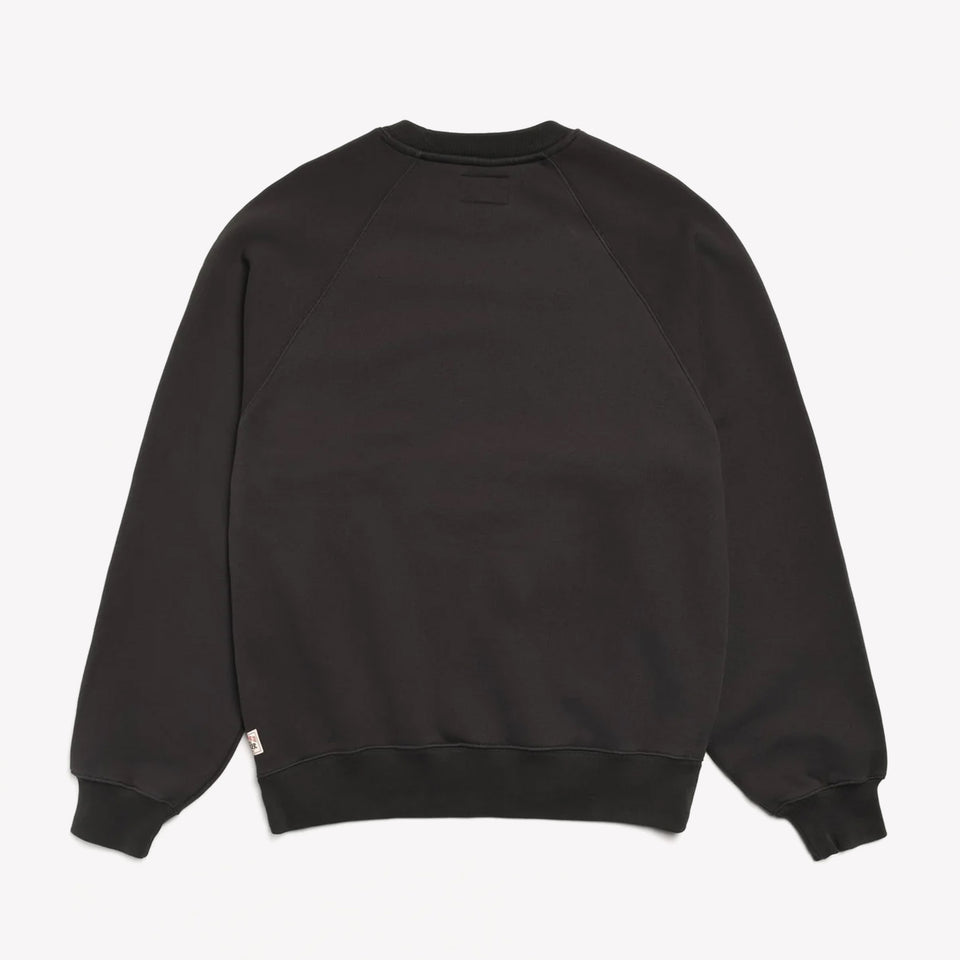 Fleece Raglan Crew Washed Black