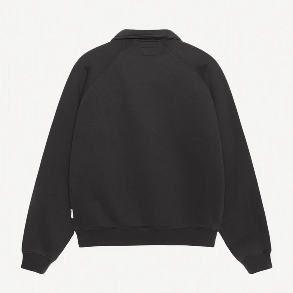 Fleece Raglan Zip Mock Washed Black