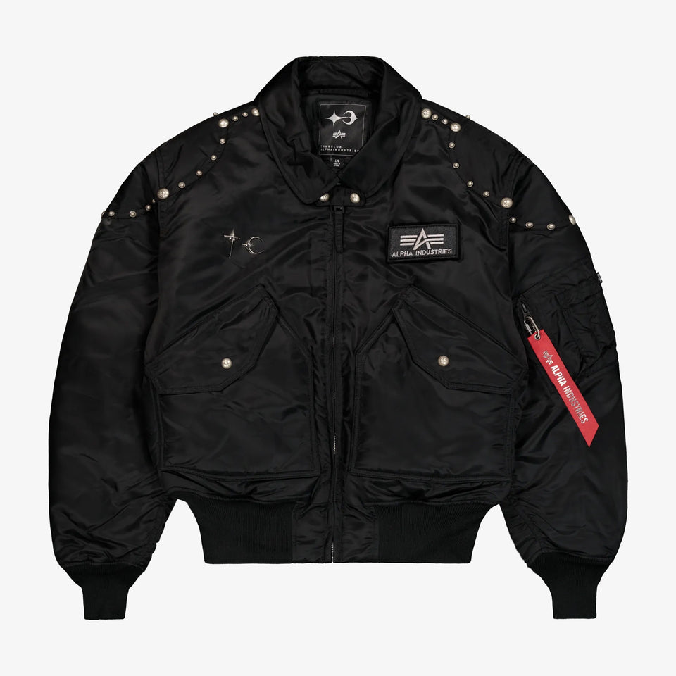 ALPHA x THUG CLUB CWU-45P RIVET Bomber Jacket Black