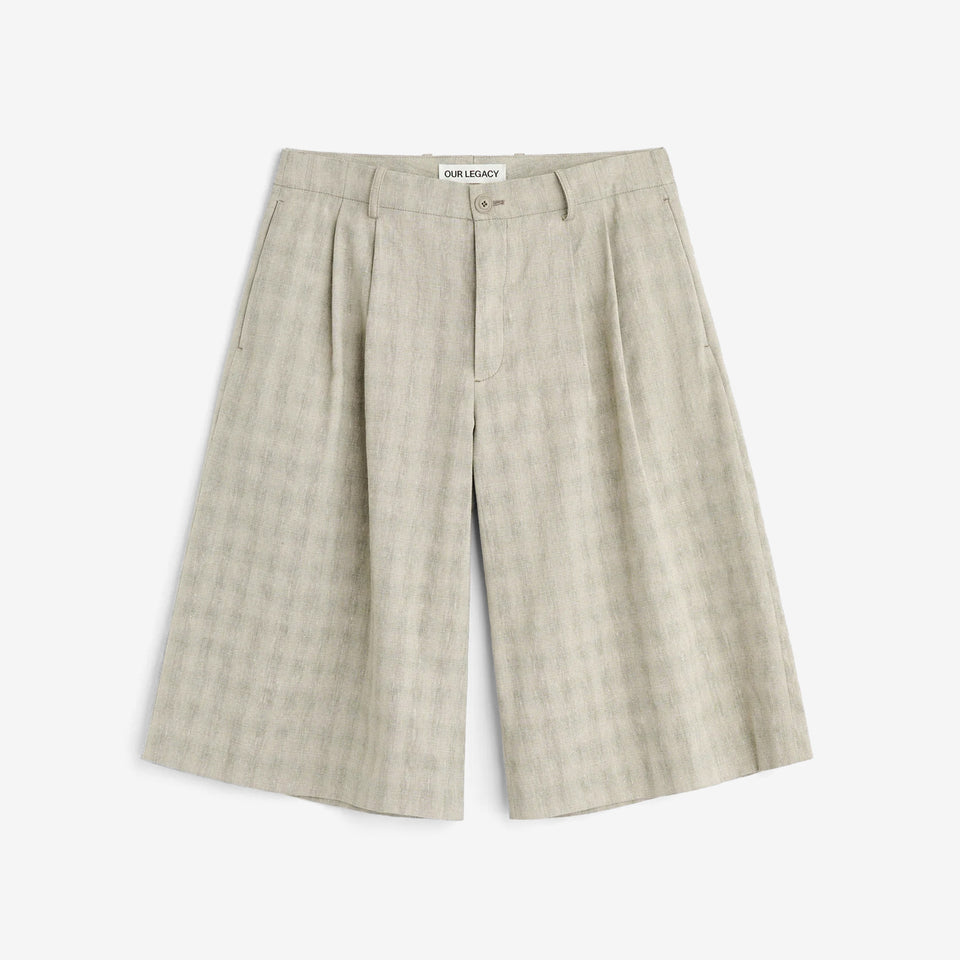 Split Shorts Sage Trail Check