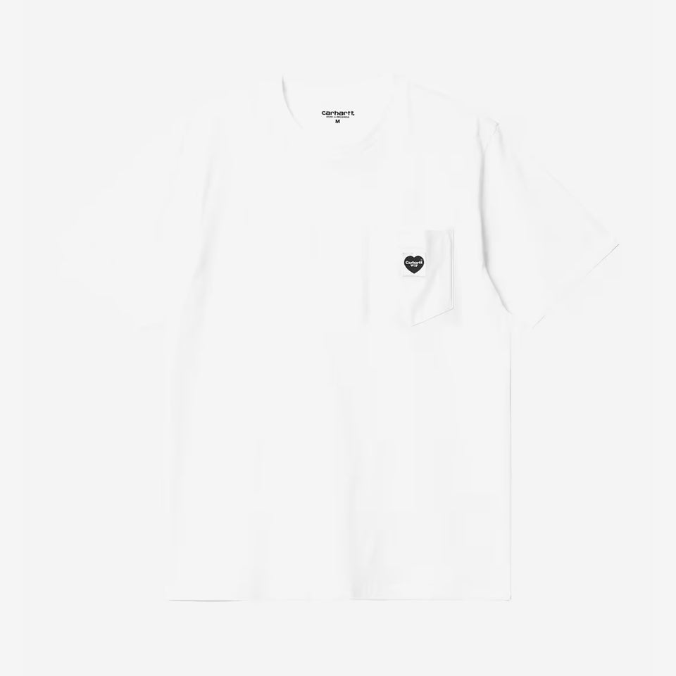 SS Pocket Heart Tee White