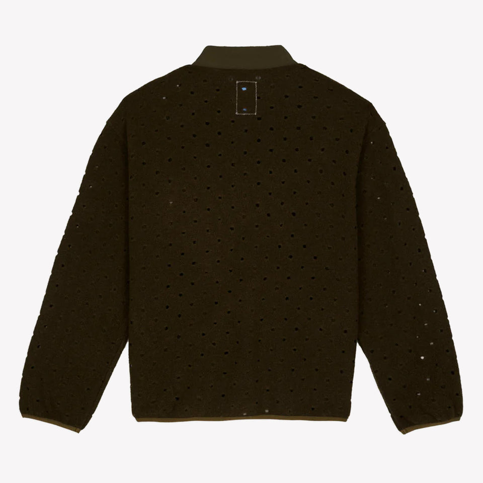 Hole Mock Neck Pullover Brown