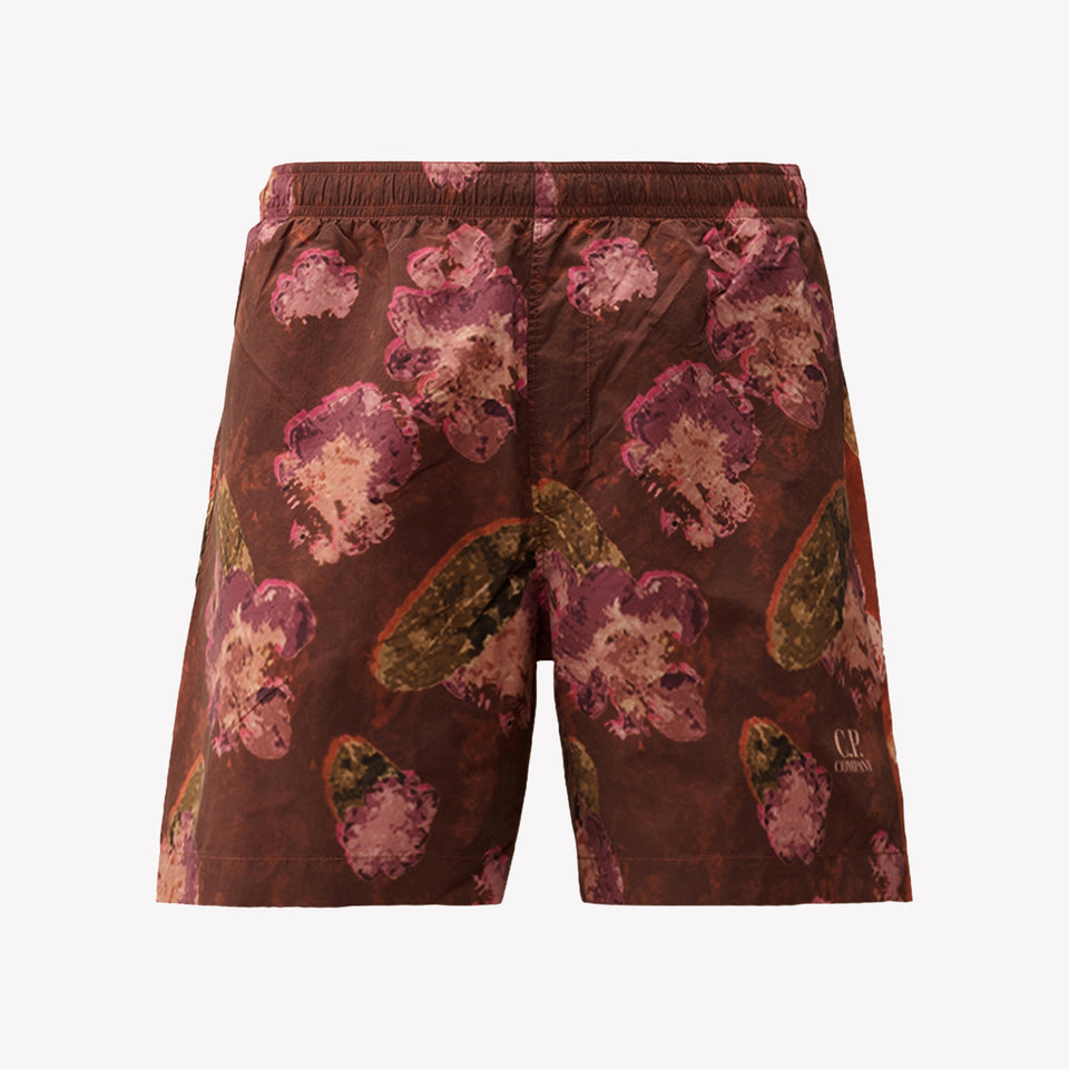 Abstract Print Swim Shorts Sable