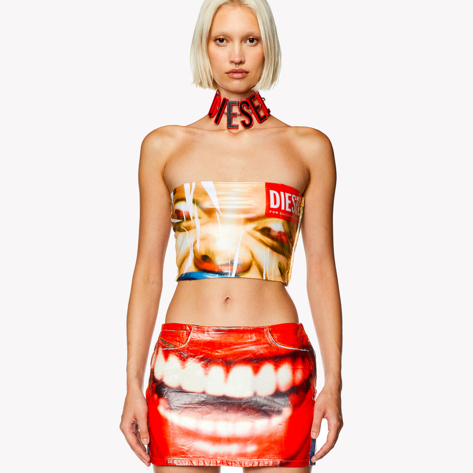 TUBE TOP WITH FACE PRINT