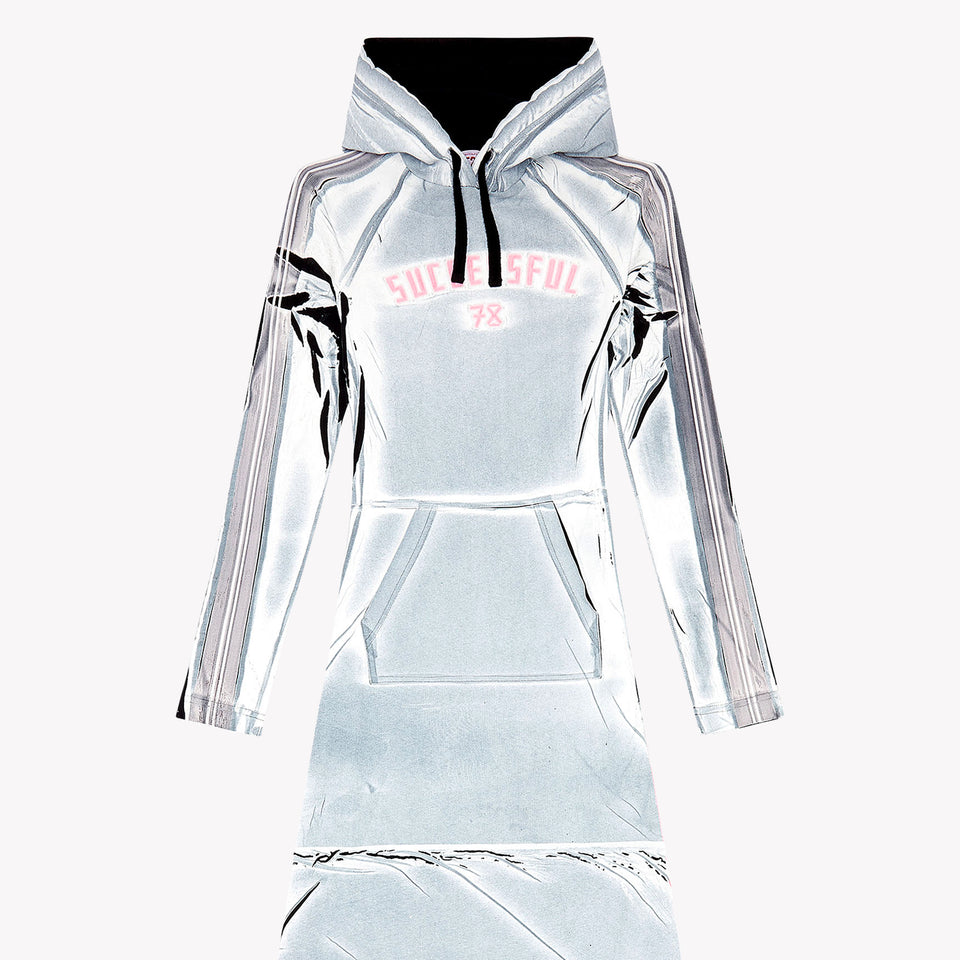 HOODIE DRESS WITH OVERPRINT
