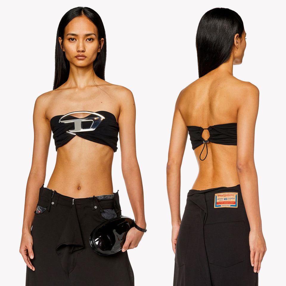 TUBE TOP WITH GIANT LOGO BLACK