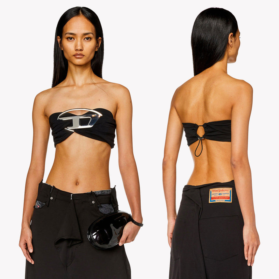 TUBE TOP WITH GIANT LOGO BLACK – VIER Antwerp