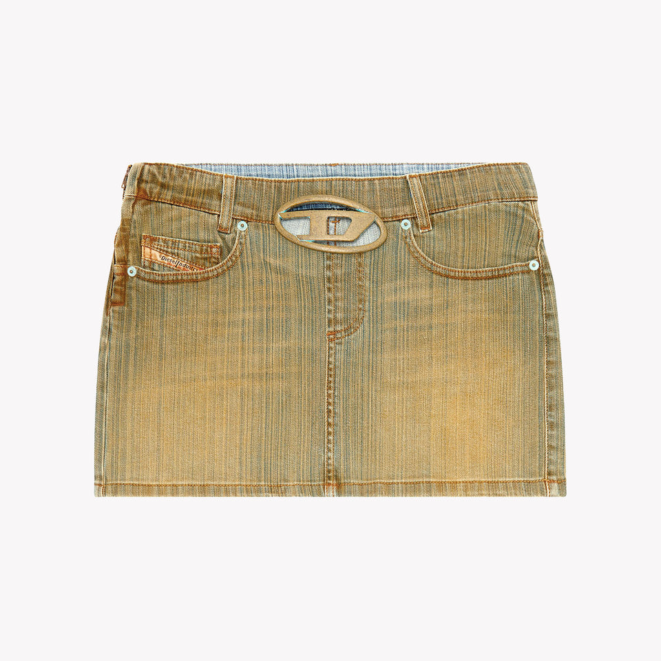 DENIM MINI SKIRT WITH PLAQUE